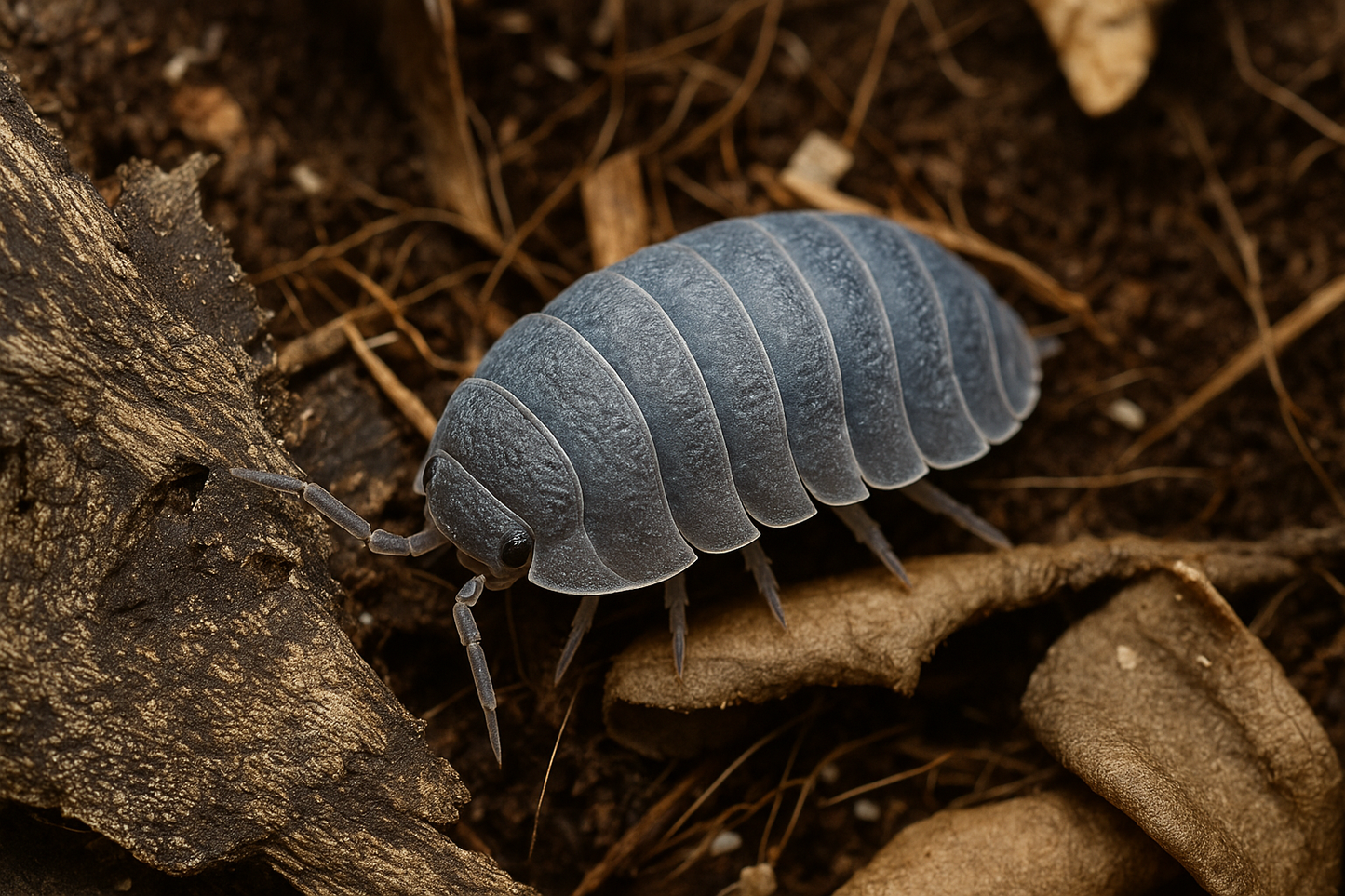 🔵 Powder Blue Isopods (Porcellionides pruinosus “Powder Blue”)
