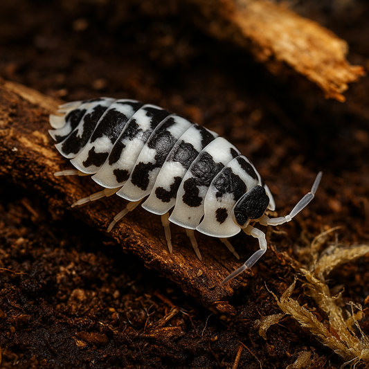 🐄 Dairy Cow Isopods (Porcellio laevis “Dairy Cow”)